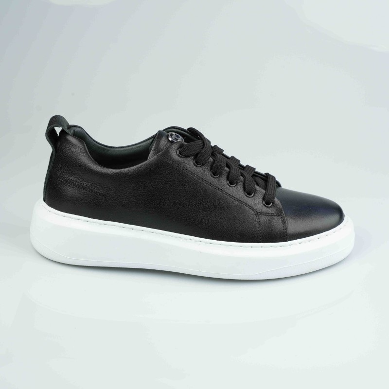 tripy  black  white pure real leather normal and big size
